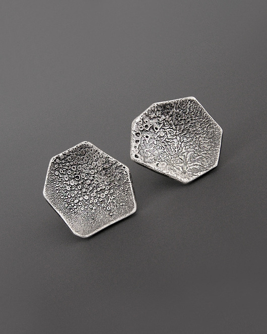 kolczyki srebrne Kolczyki Surowe - srebro