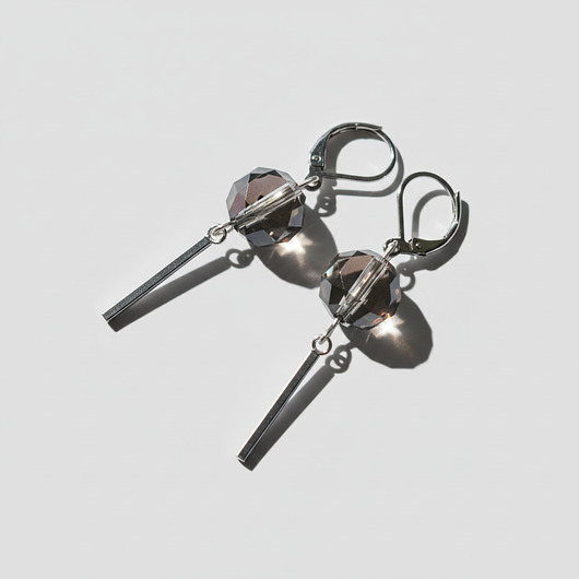 kolczyki szklane Brązowe kolczyki z kryształkami