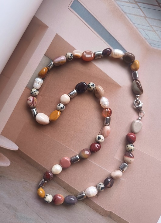 chokery Marble silver- naszyjnik