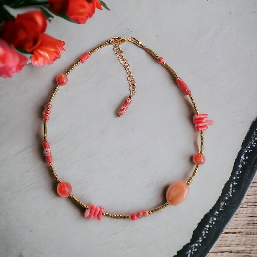 chokery Naszyjnik ORANGE : choker : summer collection : POMARAŃCZOWY NASZYJNIK