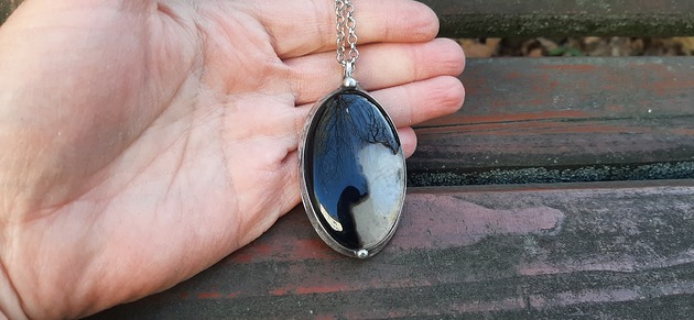 wisiory Czarno biały agat - wisiorek