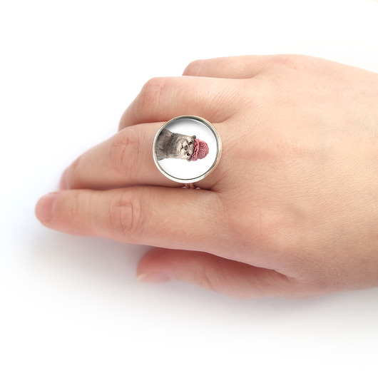 pierścionek z żywicy Pierścionek - Wydra