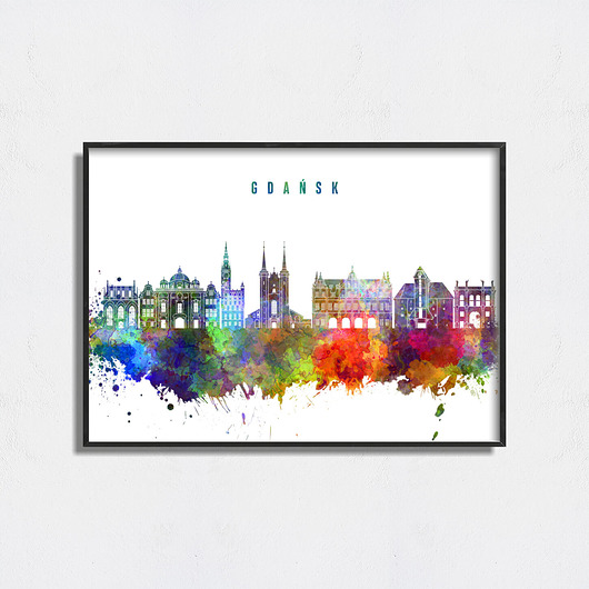 plakaty Plakat Gdańsk Akwarela