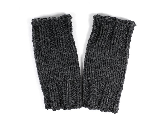 mitenki robione na drutach unisex ciemnoszare RękaProduction