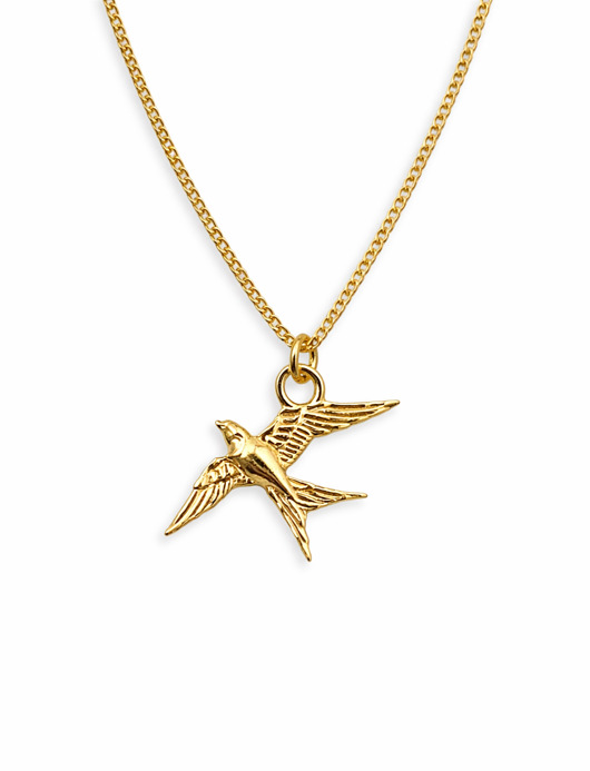 srebrne naszyjniki JASKÓŁKA- naszyjnik srebro złocone 24K