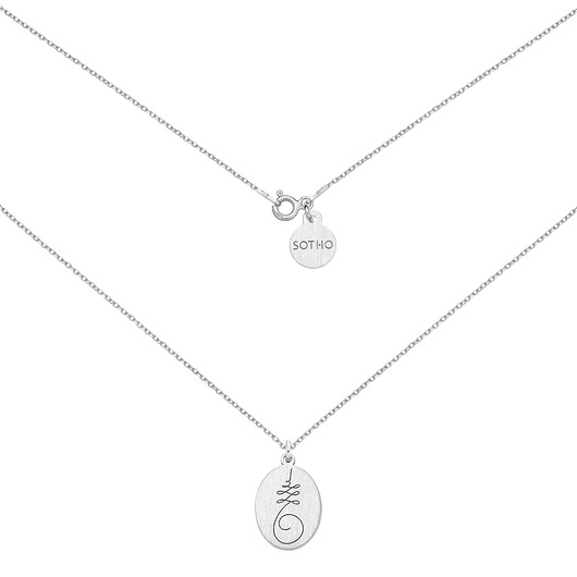 srebrne naszyjniki Srebrny medalion z symbolem Unalome