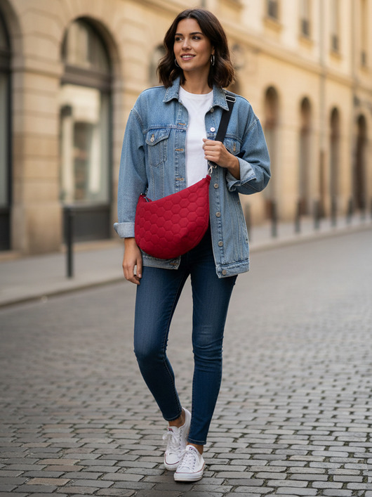 torebki różne Torebka damska pikowana Hobo velvet  T01-H001