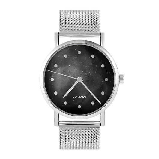 zegarki unisex Zegarek - Czarny - bransoleta mesh