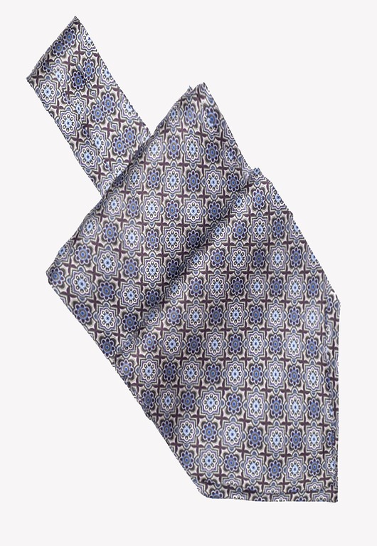 muszki i krawaty Elegancki fular jedwabny w geometryczne wzory 17x130 cm