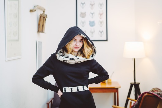 bluza z kapturem damska Sukienka koty