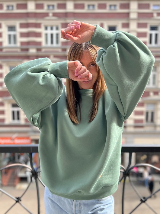 bluza bez kaptura damska Affair / bluza bawełniana z obszernymi rękawami