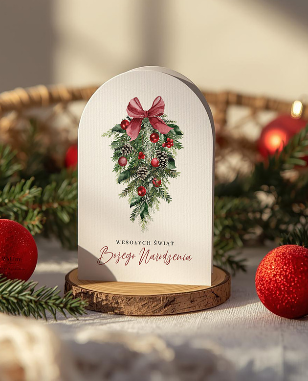 kartki świąteczne Kartka Świąteczna na Boże Narodzenie WŁASNE ŻYCZENIA W ŚRODKU