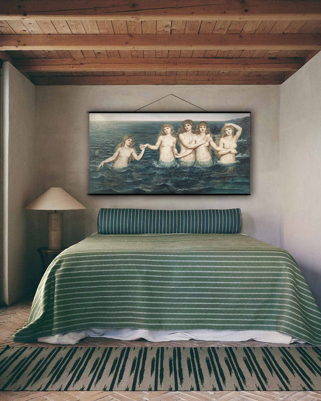 grafiki i ilustracje Duży obraz na płótnie - Morskie dziewice - Evelyn De Morgan.