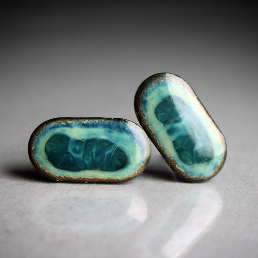 kolczyki ceramiczne PILL/stal chirurgiczna/