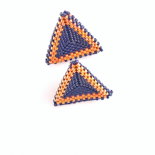 kolczyki szklane Kolczyki Trójkątne Sztyfty "Kobaltowy Blask"