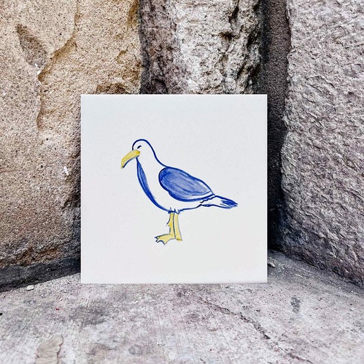 podkładki do kuchni Mewa namalowana na kafelku