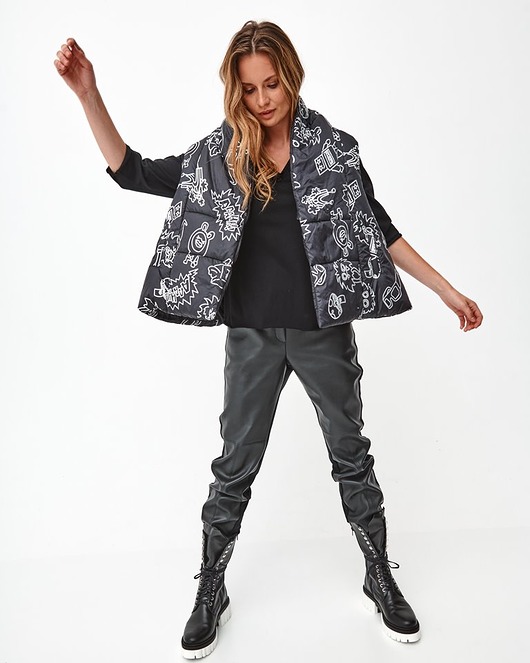 kamizelki damskie Salma - Ocieplana kamizelka oversize