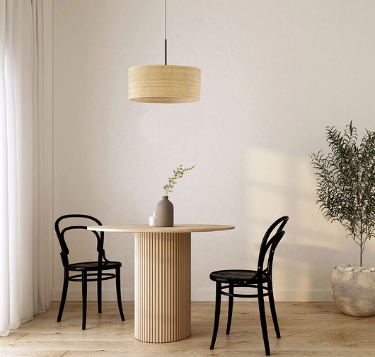 lampy wiszące Lampa wisząca nad stół w stylu boho SINTRA BOHO z rattanowym kloszem 40 cm