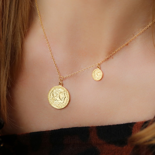 Naszyjnik medaliony "monety"srebro 925pozłacane Coccola JEWELLERY