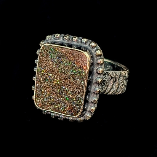 pierścionki srebrne Pierścionek kosmos- Matrix opal