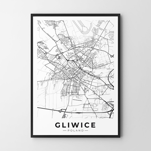 plakaty Plakat Mapa Gliwice - rożne formaty