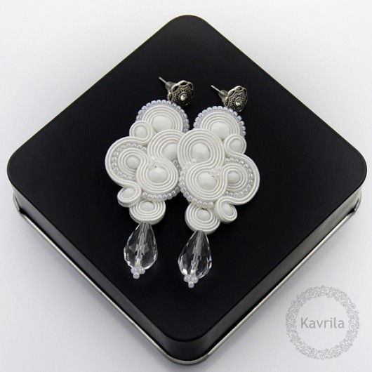 kolczyki soutache enspiro white kavrila