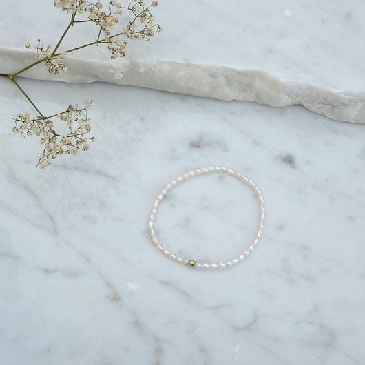 Bransoletka z drobnych pereł  Thin - srebro MEIKA PEARLS