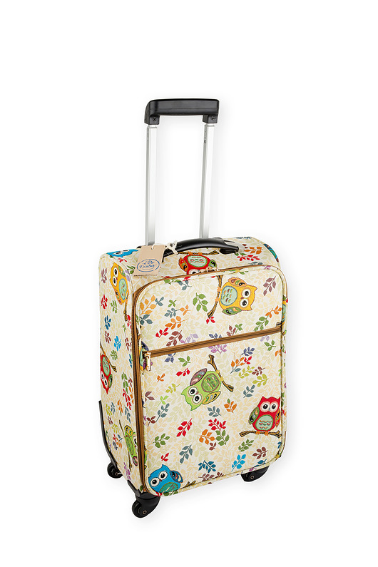 Gobelinowa walizka 'Hibou' - 4 kółka. Small Ton Sac