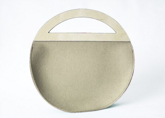 Round felt bag Beige moo studio