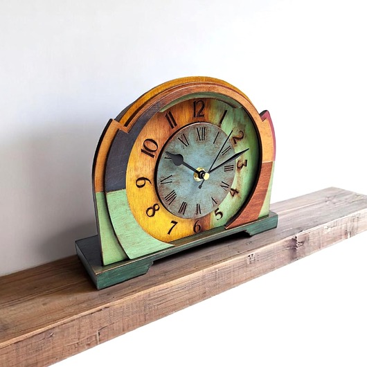 zegary Zegarek drewniany kominkowy w stylu vintage