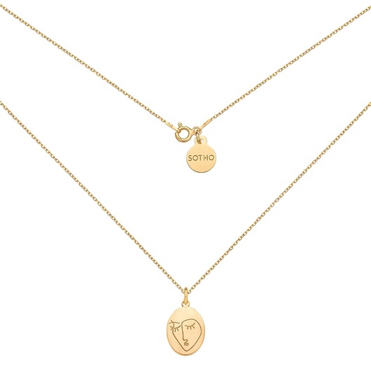 złote naszyjniki Złoty medalion Face N3