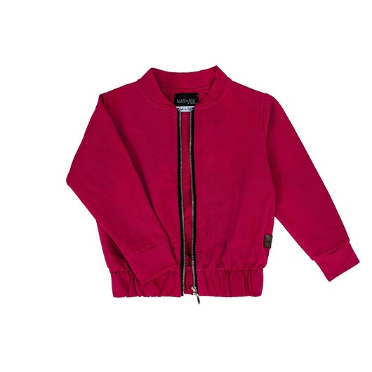 bluzy dla dziewczynki Bluza bomberka ze stójką dziecięca malinowa