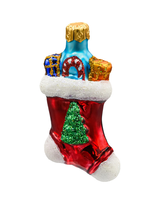 ozdoby choinkowe Bombka choinkowa: Świąteczna skarpeta z prezentami