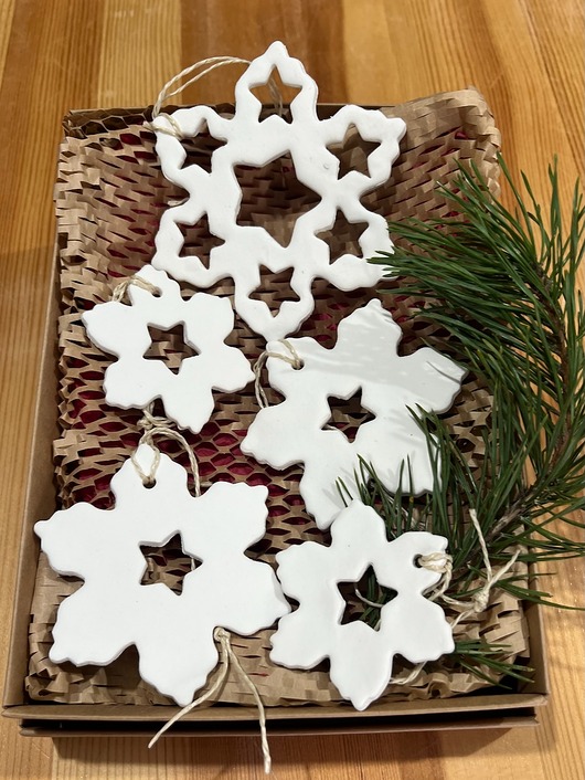 ozdoby choinkowe Zestaw porcelanowych gwiazdek na choinkę