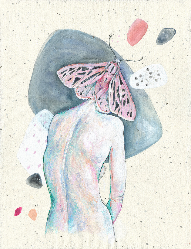 grafiki i ilustracje Akt z ćmą, 30x40cm