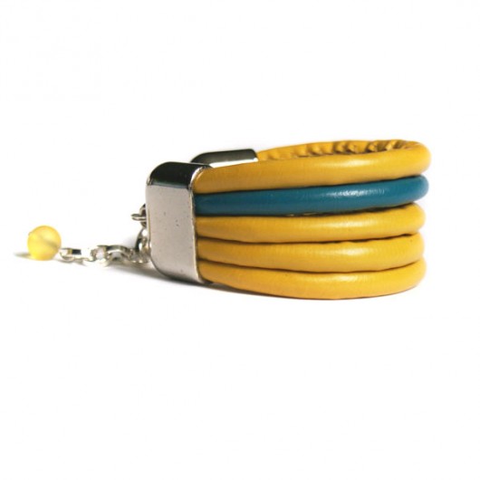 szeroka bransoletka YELLOW & TEAL kaktusia