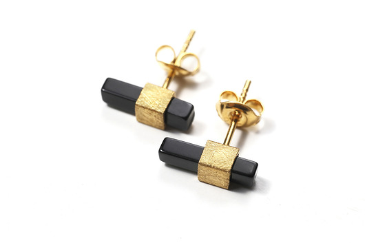 kolczyki/GOLD/ONYX Daria Siwiak Jewellery