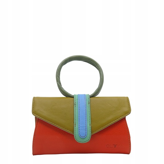 torby na ramię Kopertówka damska skórzana, skóra naturalna oryginalna zero waste OLIVKA