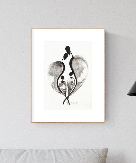 grafika 21X30 cm wykonana ręcznie MiniMalArt