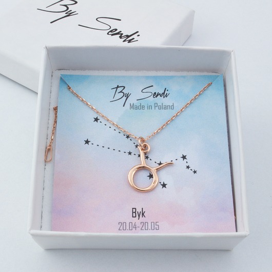 srebrne naszyjniki Naszyjnik pozłacany byk znak zodiaku