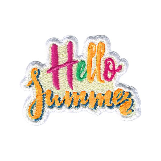 naszywki na ubrania Naszywka naprasowanka HELLO SUMMER termoprzylepna haft 7x5,2cm