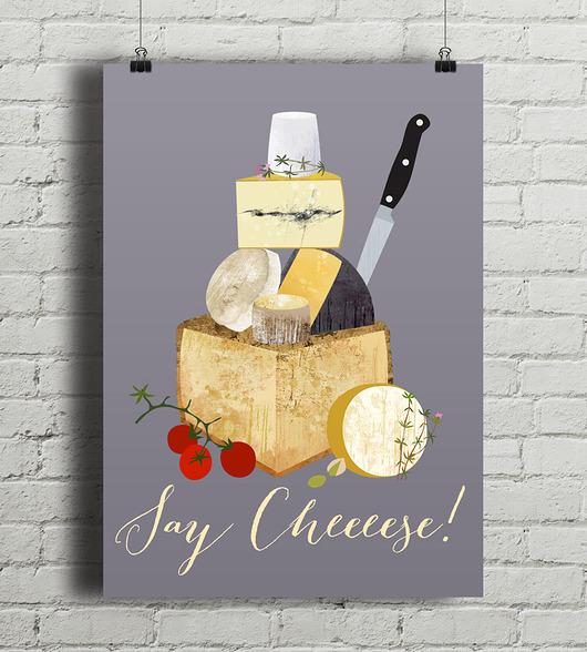 Sery - plakat kuchenny art giclee minimalmill