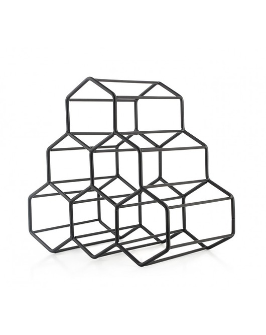Stojak Na Wino Honeycomb czarny MIA home