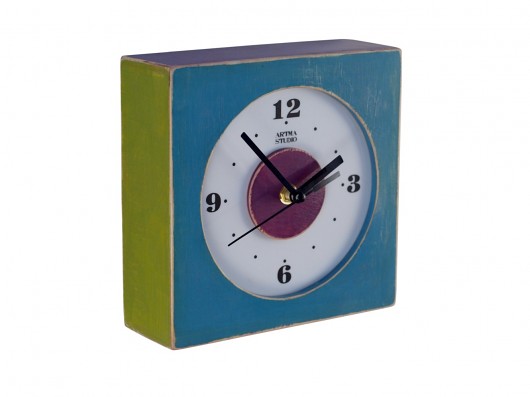 KwadrokOLOr BLUE Clock Wood Studio