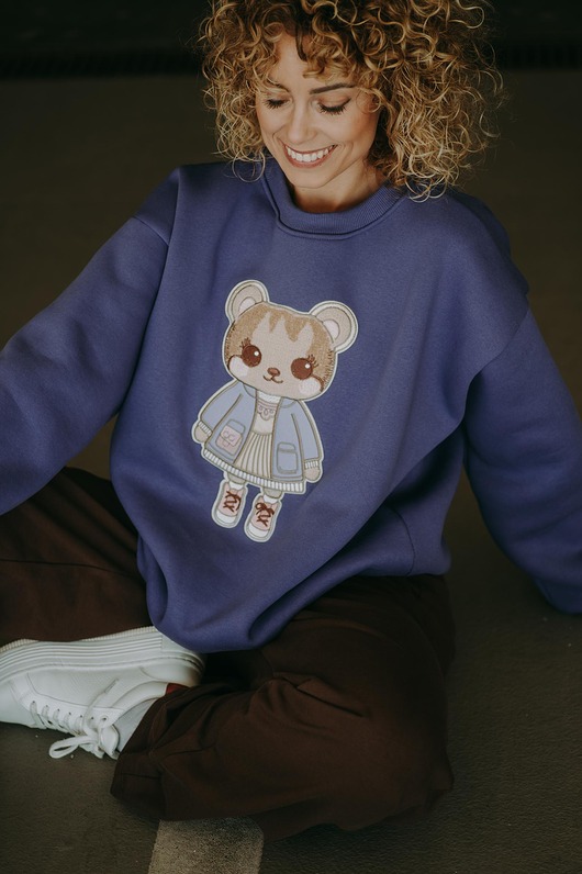 bluza bez kaptura damska Bluza oversize Nell Teddy dla mamy i taty