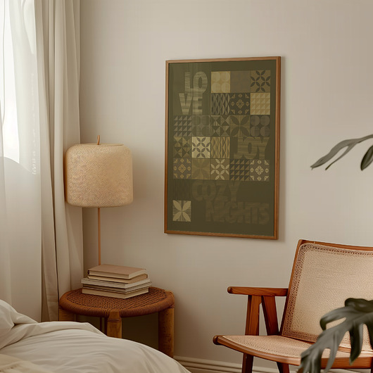 dekoracje świąteczne Plakat świąteczny LOVE, JOY, COZY NIGHTS