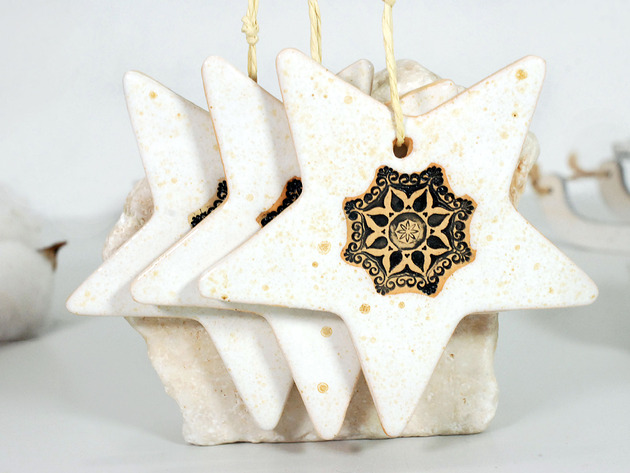 ozdoby choinkowe Gwiazdki choinkowe - ceramiczne ozdoby świąteczne