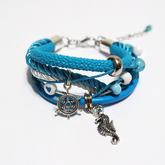 bransoletki na sznurku Bransoletka - Konik morski - rzemienie