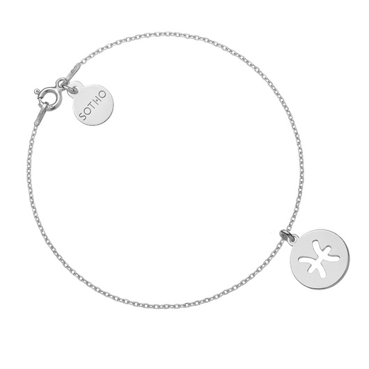 bransoletki srebrne Srebrna bransoletka z zodiakiem Ryb