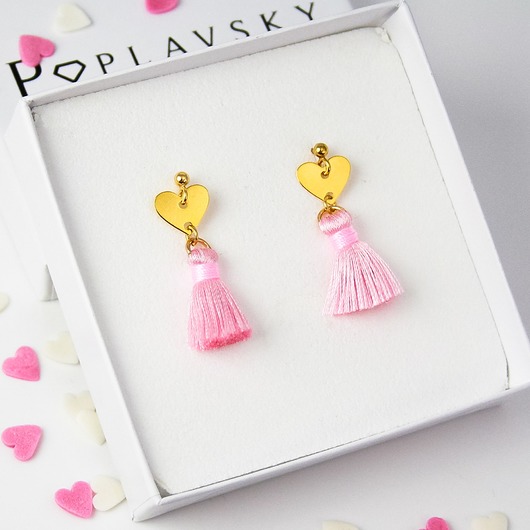 POPLAVSKY KOLCZYKI SERCE CHWOSTY srebro 925 POPLAVSKY